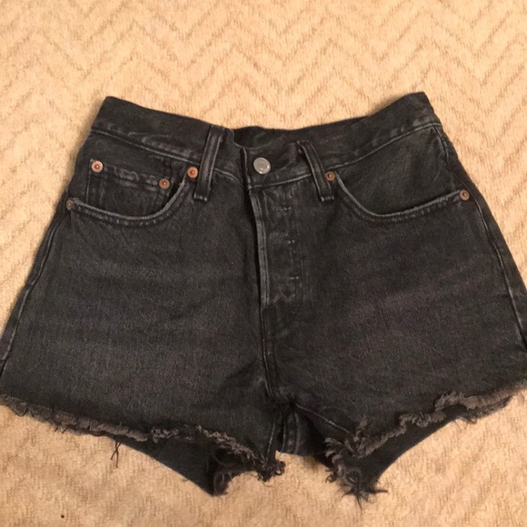 Levi's Pants - Levi’s 501 high waist black jean shorts